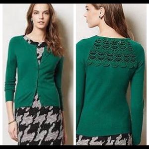 Anthropologie Sparrow green cardigan